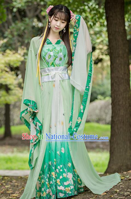 Chinese Ancient Princess Hanfu Dress Tang Dynasty Palace Princess Embroidered Replica Costume for Women