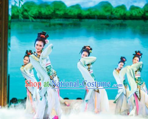 Traditional Chinese Folk Dance Embroidered Costume, China Classical Dance Fairy Clothing for Women