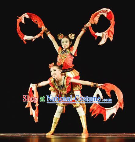 Traditional Chinese Folk Dance Nezha Costume, Children Classical Dance Dress Clothing for Kids