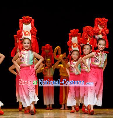 Chinese Traditional Folk Dance Costume, Children Classical Dance Clothing for Kids