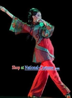 Traditional Chinese Classical Dance Costume, Folk Dance Yangko Dance Red Dress Clothing for Women