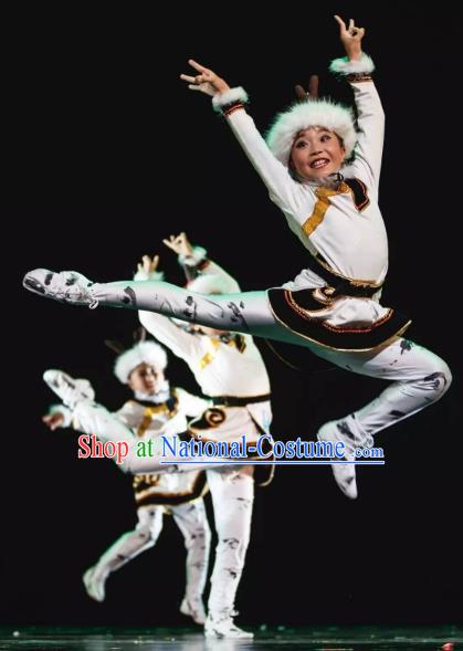 Chinese Traditional Stage Performance Costume, China Mongol Nationality Folk Dance Clothing for Children