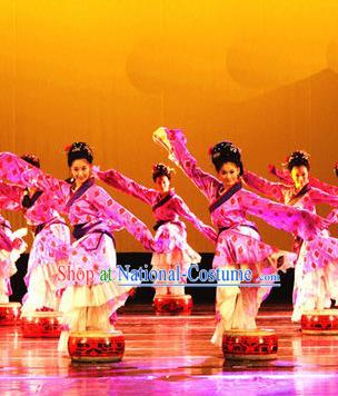 Chinese Traditional Folk Dance Costume, Classical Dance Dress Ancient Dance Stage Performance Clothing for Women