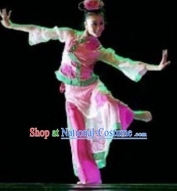 Chinese Traditional Folk Dance Fan Dance Costume Yangko Dance Dress Stage Performance Clothing for Women