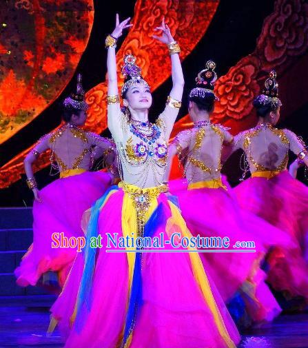 Chinese Traditional Folk Dance Classical Dance Costume, China Stage Performance Dance Clothing for Women