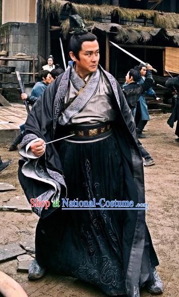 Chinese Nirvana in Fire II Ancient Martial Arts Experts Swordsman Duan Tongzhou Embroidered Historical Costumes for Men