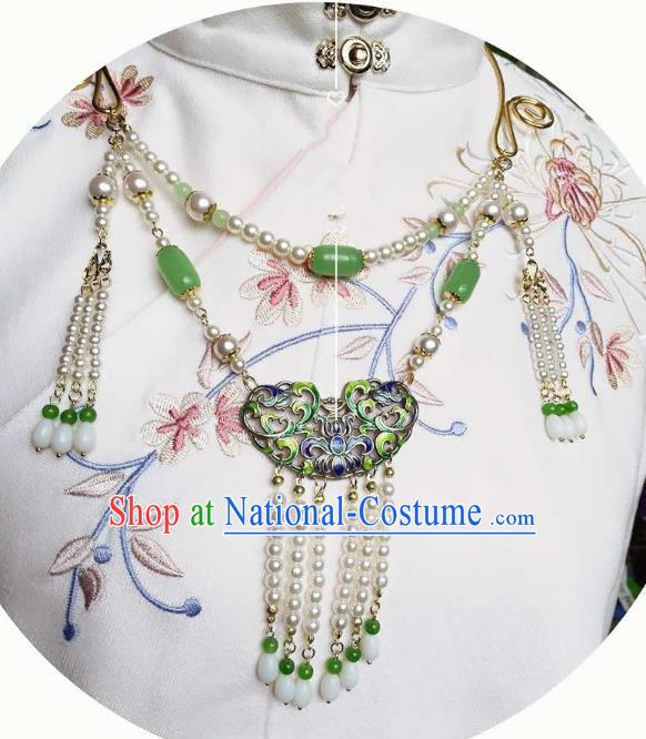 Chinese Traditional Ancient Accessories Classical Tassel Necklace Hanfu Handmade Necklet for Women