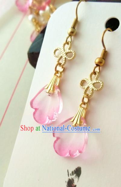 Chinese Traditional Ancient Accessories Classical Brass Earrings Hanfu Eardrop for Women