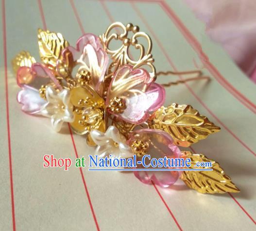 Chinese Traditional Ancient Hair Accessories Classical Hairpins Hanfu Brass Hair Stick Headwear for Women