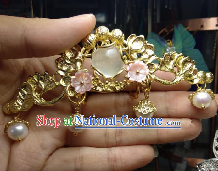 Chinese Traditional Ancient Hair Accessories Classical Brass Hair Crown Hanfu Hairpins for Women