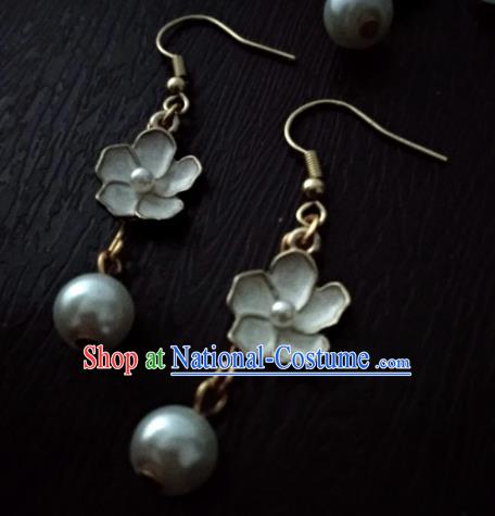 Chinese Traditional Ancient Accessories Earrings Classical Hanfu Flowers Eardrop for Women