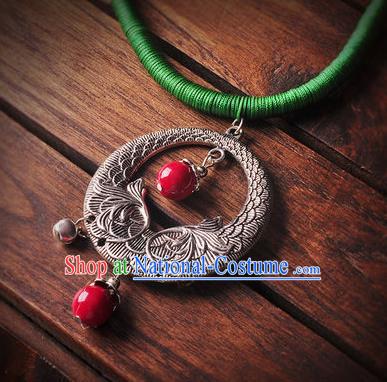 Chinese Traditional Embroidery Accessories Handmade Miao Sliver Necklace for Women