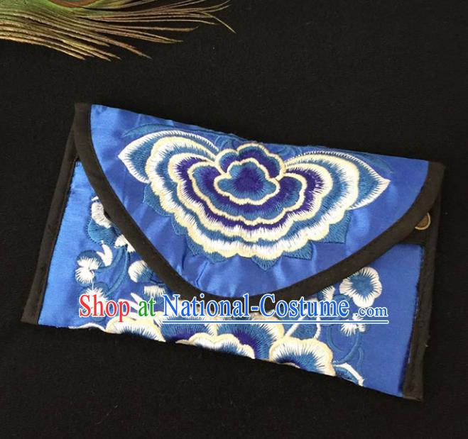 Chinese Traditional Embroidery Craft Embroidered Blue Bags Handmade Handbag for Women