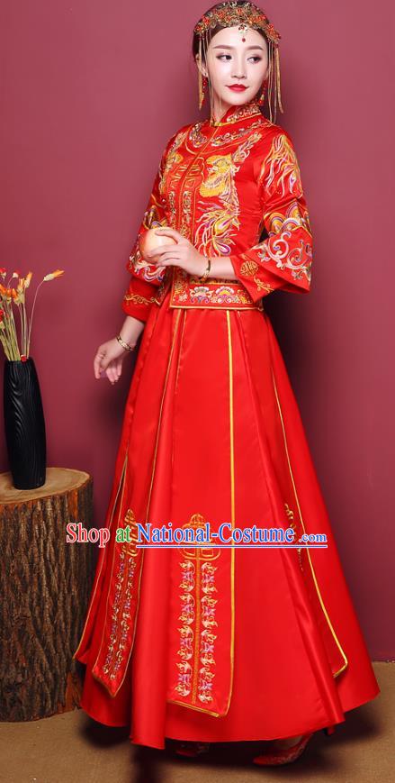 Traditional Chinese Wedding Costumes Traditional Xiuhe Suits Ancient Chinese bridal Full Dress