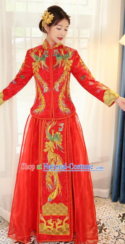 Traditional Chinese Wedding Costumes Traditional Xiuhe Suits Ancient Chinese bridal Full Dress