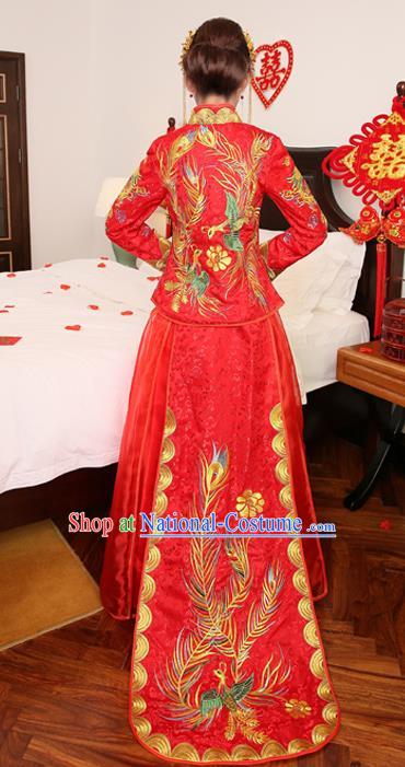 Traditional Chinese Wedding Costumes Traditional Xiuhe Suits Ancient Chinese bridal Full Dress