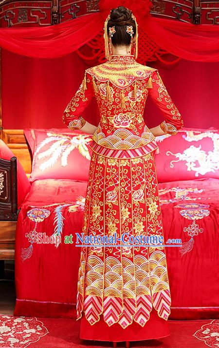 Traditional Chinese Wedding Costumes Traditional Xiuhe Suits Ancient Chinese bridal Full Dress