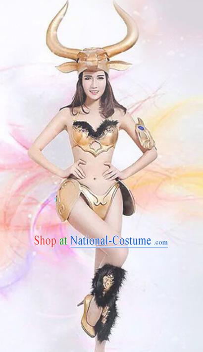 Top Grade Stage Performance Sexy Costumes Halloween Cosplay Modern Fancywork Clothing and Headwear for Women