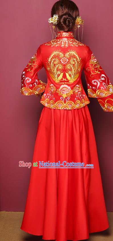 Traditional Chinese Wedding Costumes Traditional Xiuhe Suits Ancient Chinese bridal Full Dress