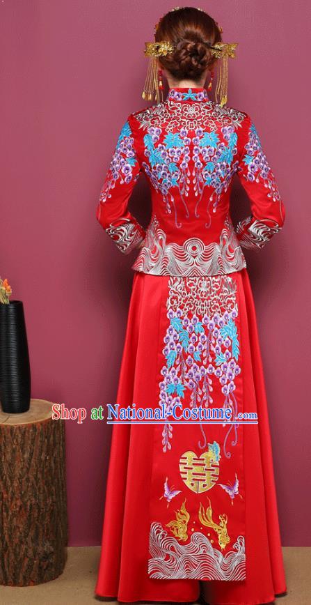 Traditional Chinese Wedding Costumes Traditional Xiuhe Suits Ancient Chinese bridal Full Dress