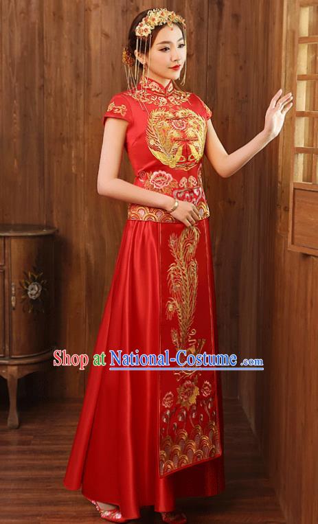 Traditional Chinese Wedding Costumes Traditional Xiuhe Suits Ancient Chinese bridal Full Dress