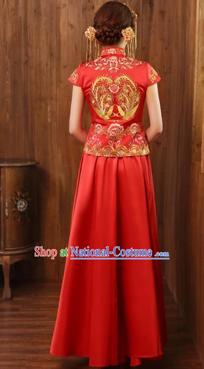 Traditional Chinese Wedding Costumes Traditional Xiuhe Suits Ancient Chinese bridal Full Dress