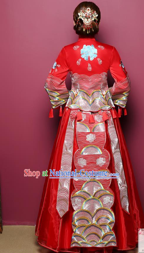 Traditional Chinese Wedding Costumes Traditional Xiuhe Suits Ancient Chinese bridal Full Dress