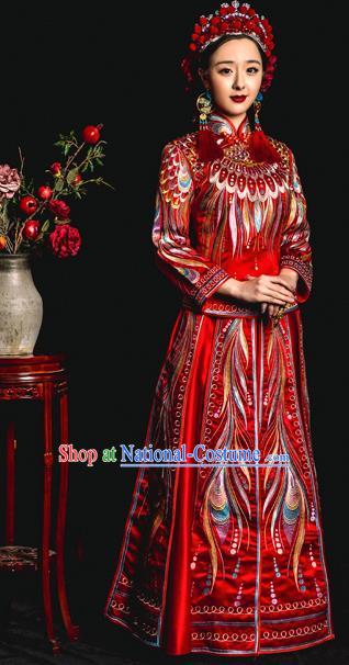 Traditional Chinese Wedding Costumes Traditional Xiuhe Suits Ancient Chinese bridal Full Dress