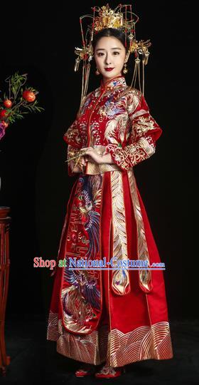 Traditional Chinese Wedding Costumes Traditional Xiuhe Suits Ancient Chinese bridal Full Dress