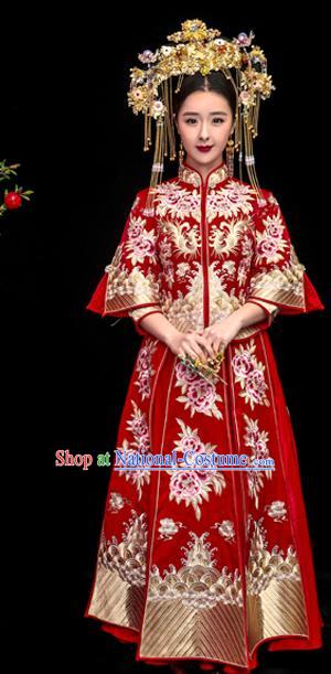 Traditional Chinese Wedding Costumes Traditional Xiuhe Suits Ancient Chinese bridal Full Dress