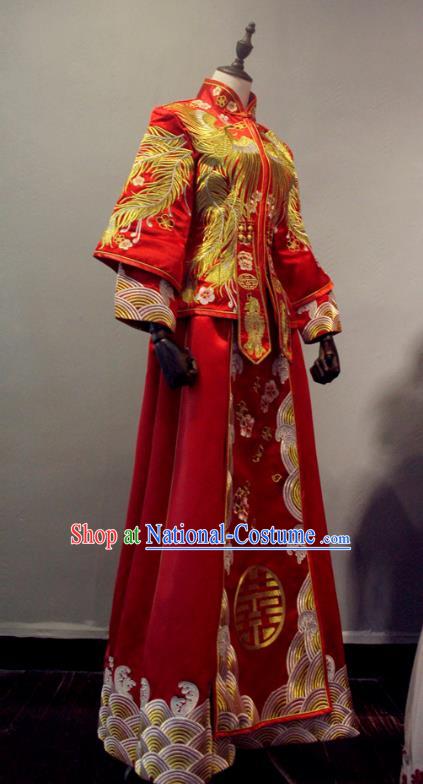 Traditional Chinese Wedding Costumes Traditional Xiuhe Suits Ancient Chinese bridal Full Dress