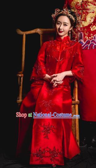 Traditional Chinese Wedding Costumes Traditional Xiuhe Suits Ancient Chinese bridal Full Dress