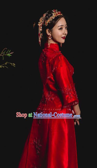 Traditional Chinese Wedding Costumes Traditional Xiuhe Suits Ancient Chinese bridal Full Dress