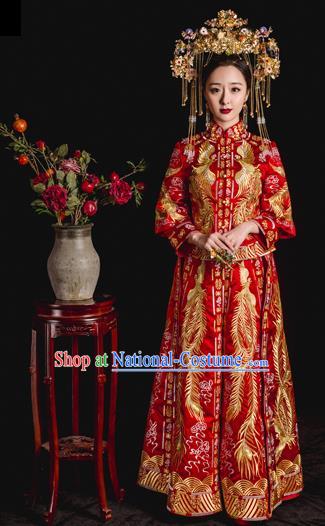 Traditional Chinese Wedding Costumes Traditional Xiuhe Suits Ancient Chinese bridal Full Dress