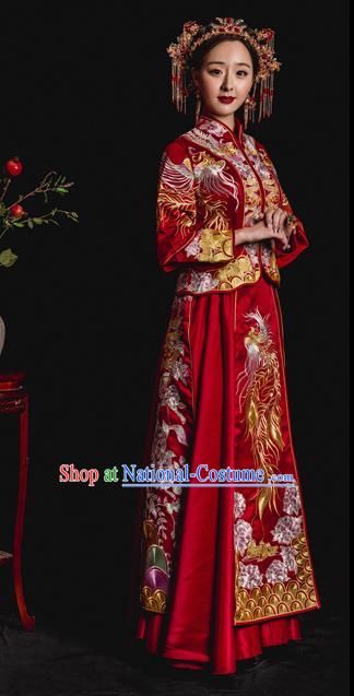 Traditional Chinese Wedding Costumes Traditional Xiuhe Suits Ancient Chinese bridal Full Dress