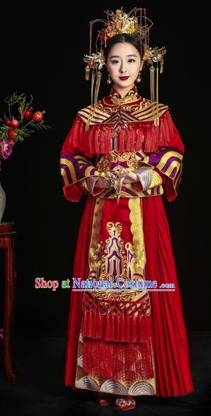 Traditional Chinese Wedding Costumes Traditional Xiuhe Suits Ancient Chinese bridal Full Dress