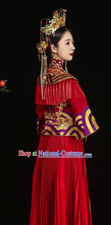 Traditional Chinese Wedding Costumes Traditional Xiuhe Suits Ancient Chinese bridal Full Dress