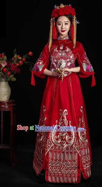 Traditional Chinese Wedding Costumes Traditional Xiuhe Suits Ancient Chinese bridal Full Dress