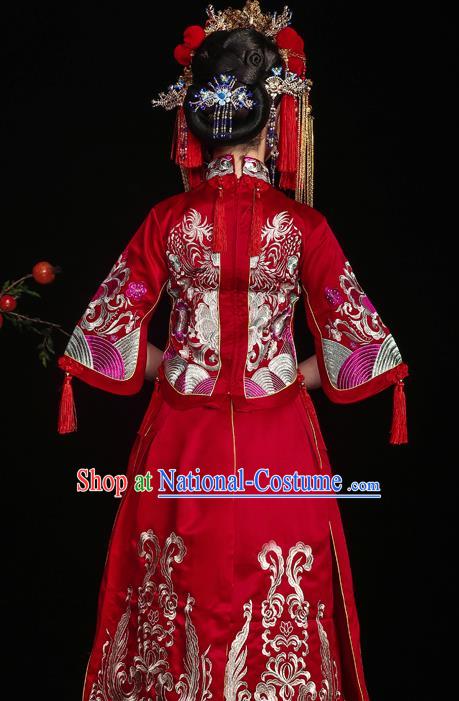 Traditional Chinese Wedding Costumes Traditional Xiuhe Suits Ancient Chinese bridal Full Dress