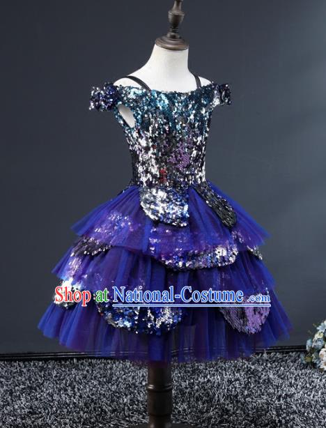 Top Grade Stage Performance Catwalks Costumes Children Halloween Cosplay Princess Full Dress Chorus Modern Fancywork Clothing