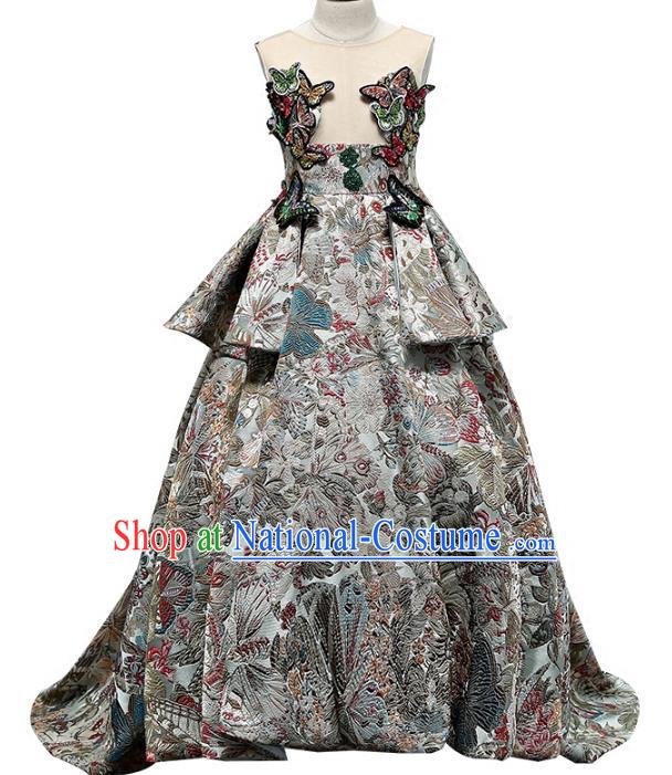 Top Grade Stage Performance Catwalks Costumes Children Halloween Cosplay Princess Full Dress Chorus Modern Fancywork Clothing