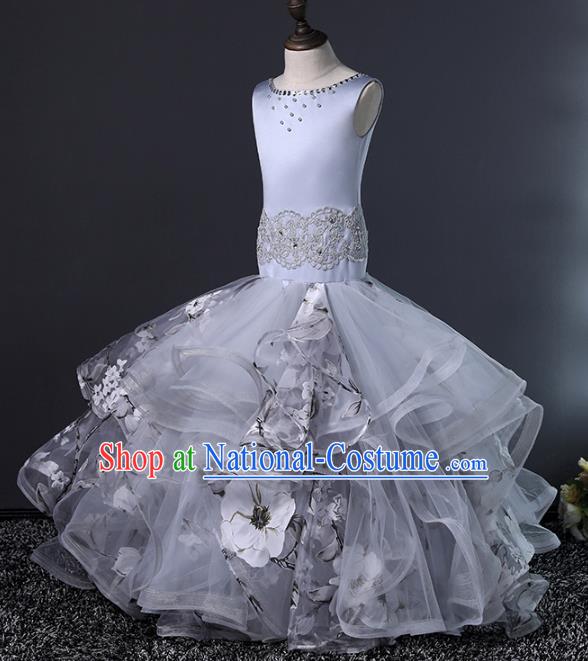 Top Grade Stage Performance Catwalks Costumes Children Halloween Cosplay Princess Full Dress Chorus Modern Fancywork Clothing