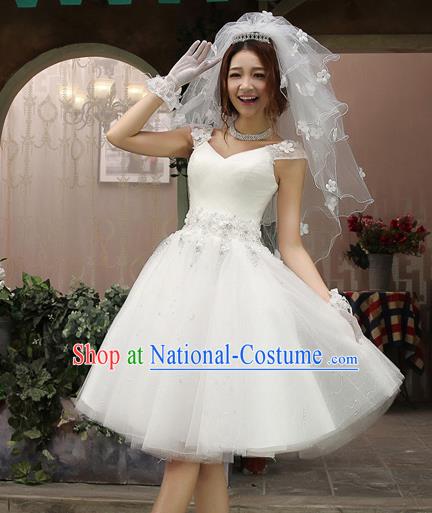 Top Grade Advanced Customization Wedding Dress Bridal Veil Short Dress Princess Dress Wedding Gown Costume for Women