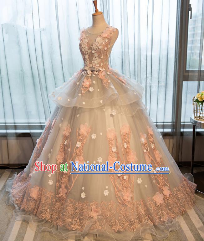 Top Grade Advanced Customization Wedding Dress Bridal Veil Flower Child Full Dress Costume for Women