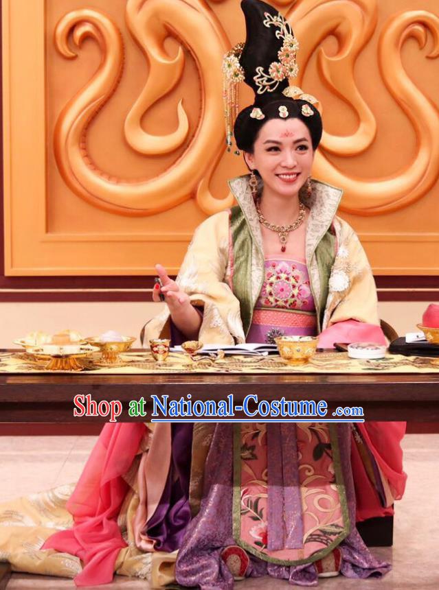 Ancient Chinese Tang Dynasty Court Hanfu Dress Princess Taiping Embroidered Costumes for Women