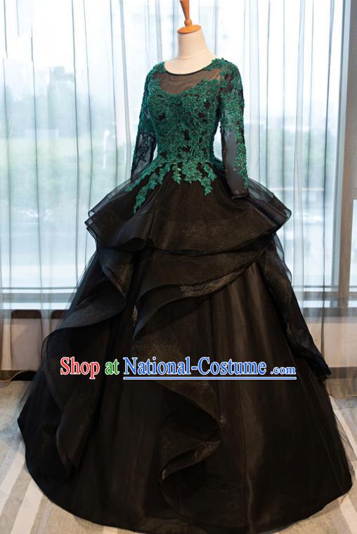 Top Grade Advanced Customization Green Lace Mullet Dress Wedding Dress Compere Bridal Full Dress for Women