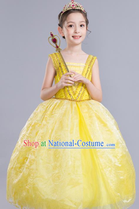 Top Grade Chorus Costumes Children Modern Dance Clothing Princess Bubble Dress for Kids