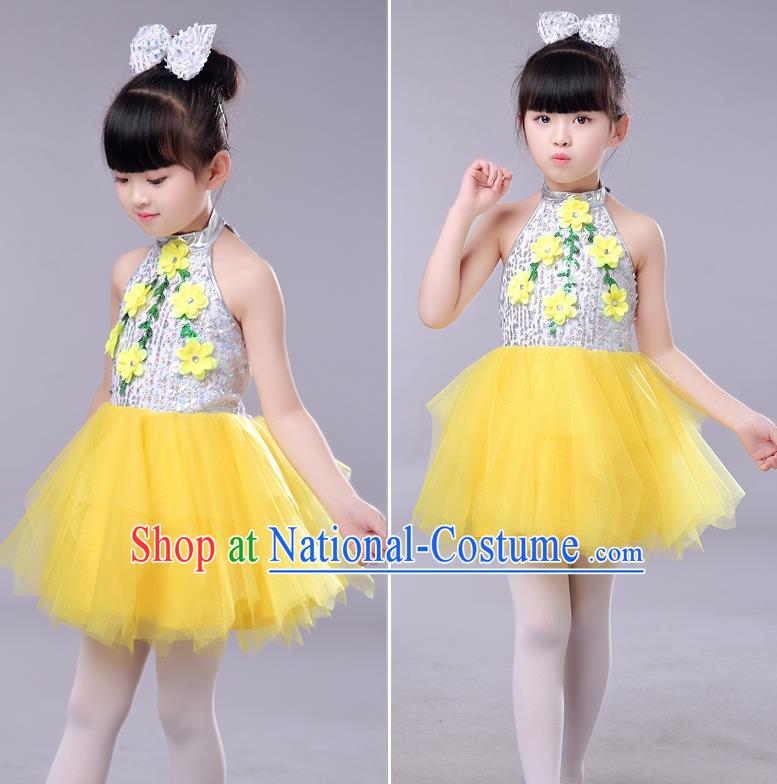 Children Stage Performance Costume Catwalks Folk Dance Clothing Classical Dance Dress