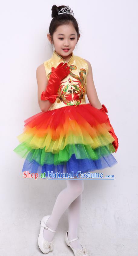 Children Stage Performance Costume Catwalks Folk Dance Clothing Classical Dance Dress