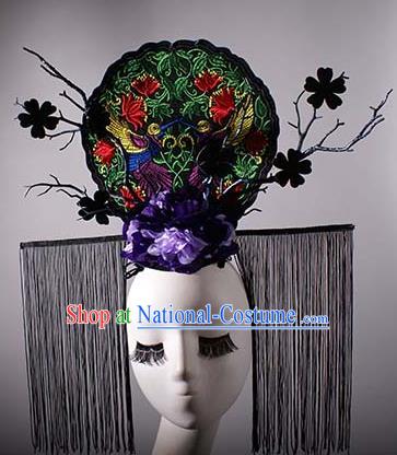 Top Grade China Traditional Palace Hair Accessories Halloween Royal Crown Stage Performance Modern Fancywork Headwear